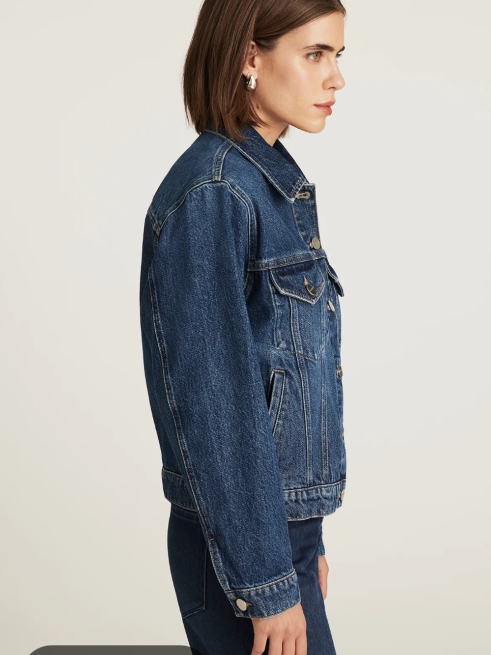 Eddie Bauer Womens Specially Dyed Long Sleeve Button Jean Denim Jacket
